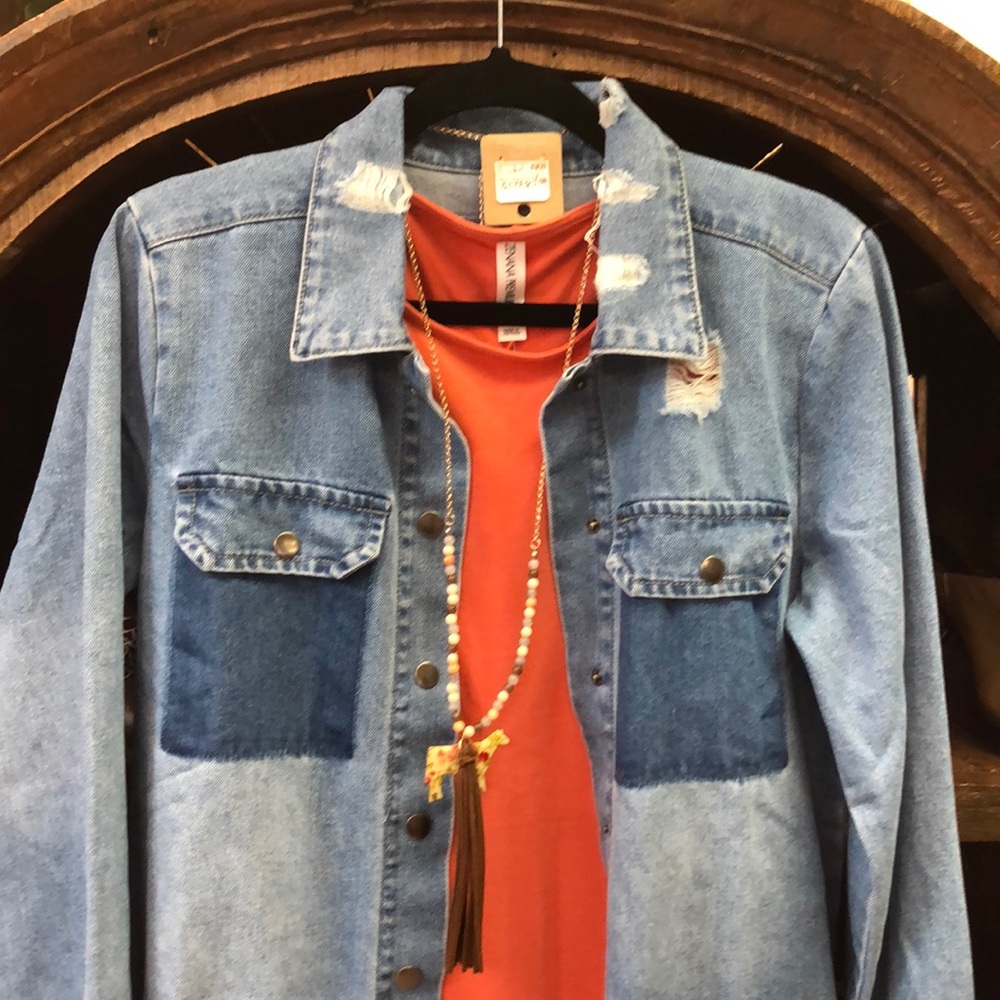 Jean front snap jacket - Picture 2 of 6